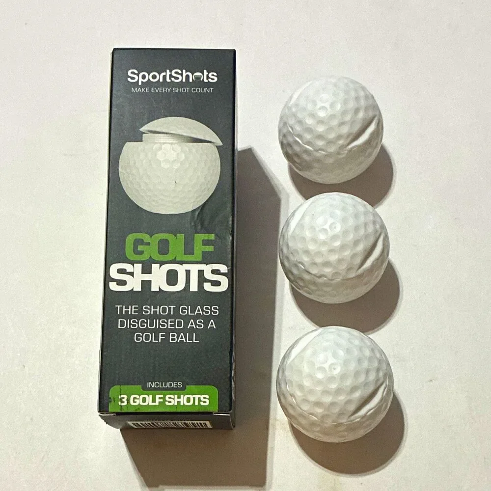 SportShots Golf Shots Set of 3 Golf Ball 1.5 oz Shot Glasses New Open Box